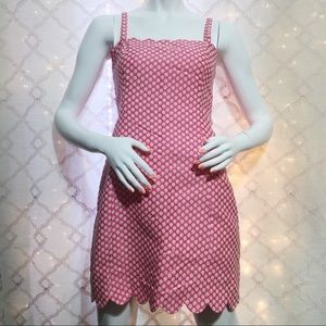 Vintage Retro Style Pink Sleeveless Polka Dot Sheath Dress 10